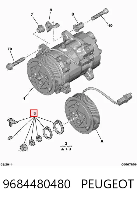 9684480480 Peugeot/Citroen Компрессор хладагента