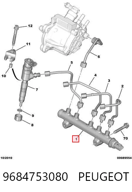 Рампа форсунок системы впрыска топлива Delphi 9144A290B