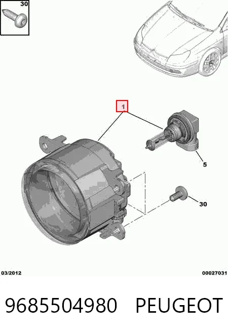 Купить Противотуманки Пежо 407 SW 6E
