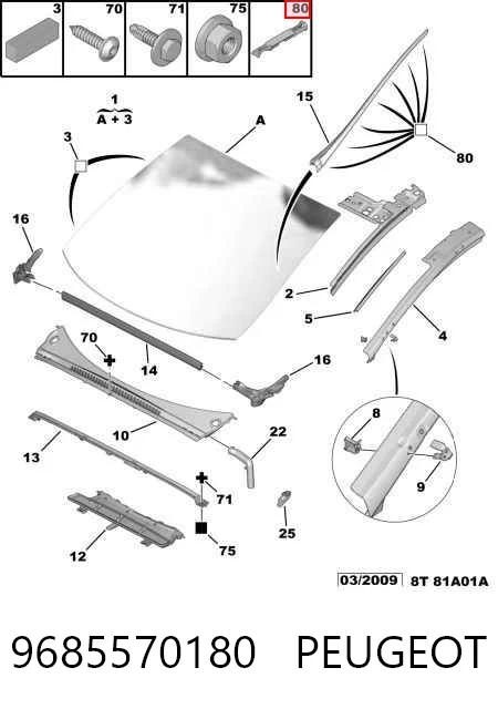 Скоба молдинга ветрового стекла General Motors 1622750180 цена, от 0.38 USD
