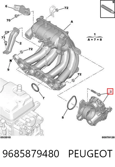 9685879480 Peugeot/Citroen Дроссельная заслонка