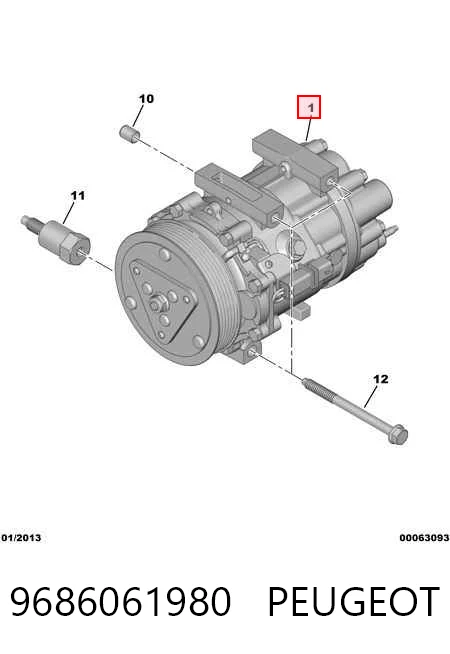 9686061980 Peugeot/Citroen Компрессор хладагента