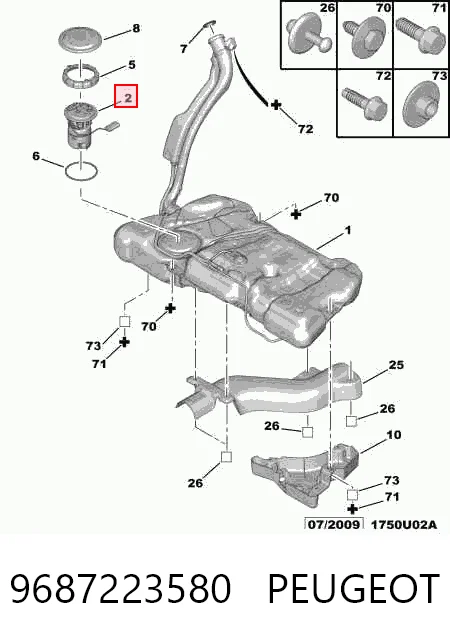 9687223580 Peugeot/Citroen Электробензонасос