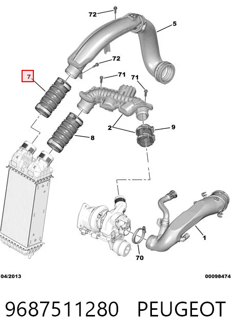 9687511280 Peugeot/Citroen Патрубок интеркуллера