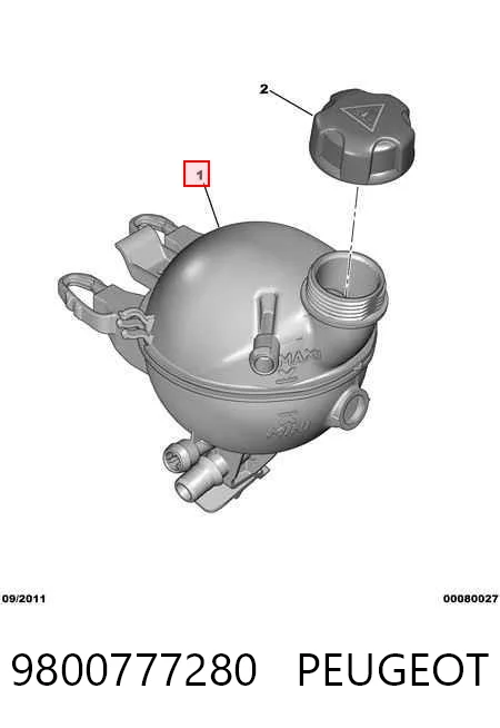 9800777280 Peugeot/Citroen Расширительный бачок охлаждения