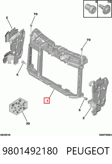 Кронштейн для радиатора Пежо 207 