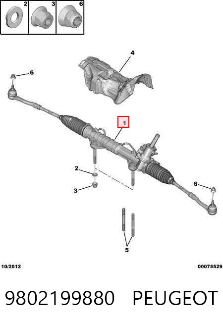 9802199880 Peugeot/Citroen Управление рулевое в сборе