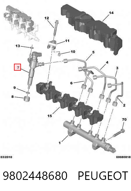 9802448680 Peugeot/Citroen Топливные форсунки