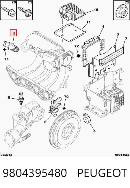 9804395480 Peugeot/Citroen Датчик давления воздуха