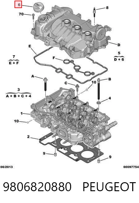 9806820880 Peugeot/Citroen Крышка двигателя