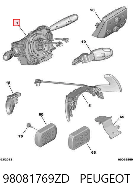 Переключатели подрулевые Peugeot 208 I хэтчбек (CA, CC) (2012 - 2021) цена, от 127.41 USD