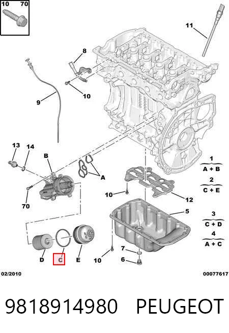 9818914980 Peugeot/Citroen Масляный фильтр двигателя