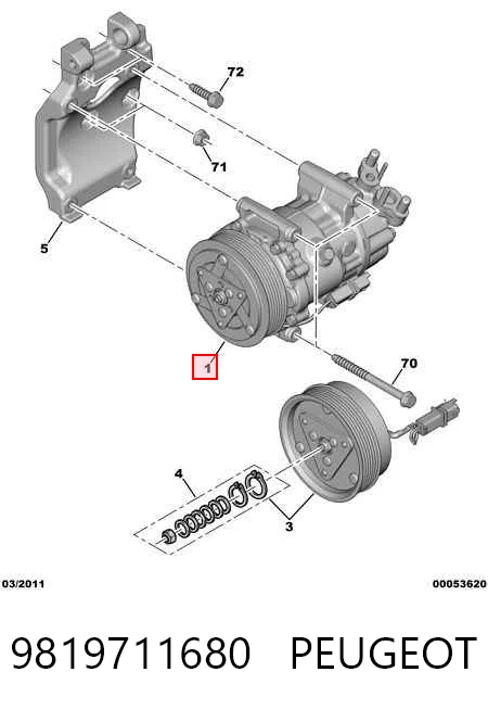 9819711680 Peugeot/Citroen Компрессор хладагента