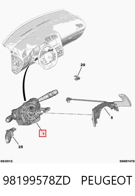 Переключатель подрулевой в сборе на Citroen C4 II B7