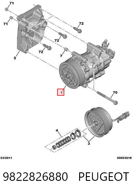 9822826880 Peugeot/Citroen Компрессор хладагента