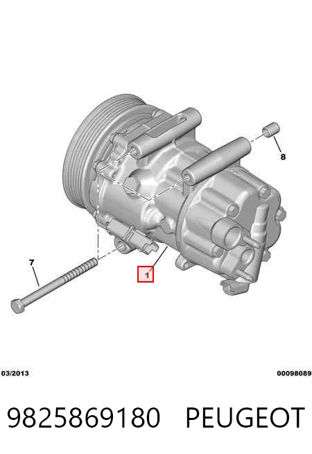 9825869180 Peugeot/Citroen Компрессор хладагента