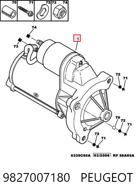 Стартер PEUGEOT 9827007180