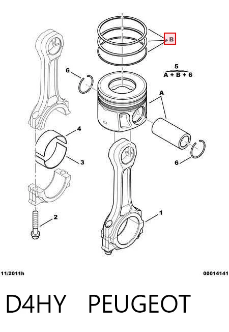  Поршень на 1 цилиндр Peugeot Boxer 3