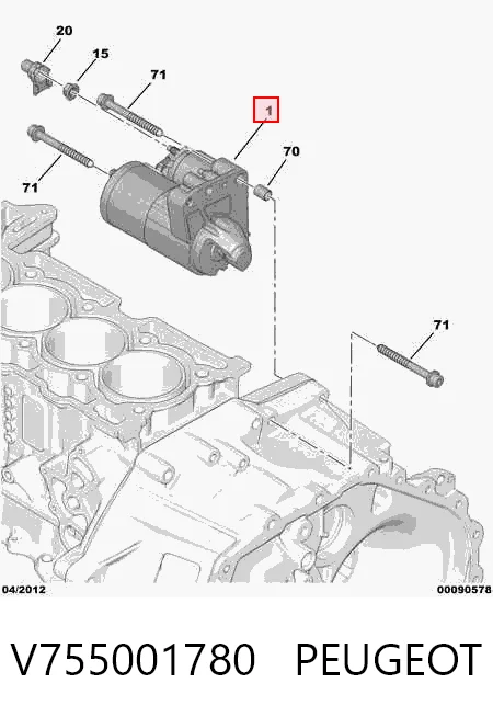 V755001780 Peugeot/Citroen Стартер автомобиля