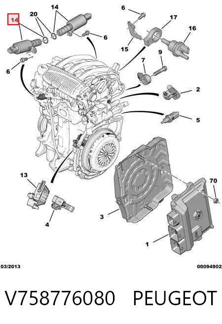 V758776080 Peugeot/Citroen Клапан положения фаз распредвала