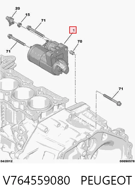V764559080 Peugeot/Citroen Стартер автомобиля