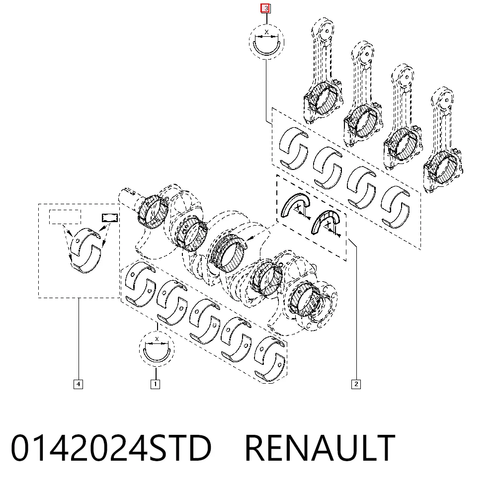  Вкладыши шатунные Renault Laguna 2