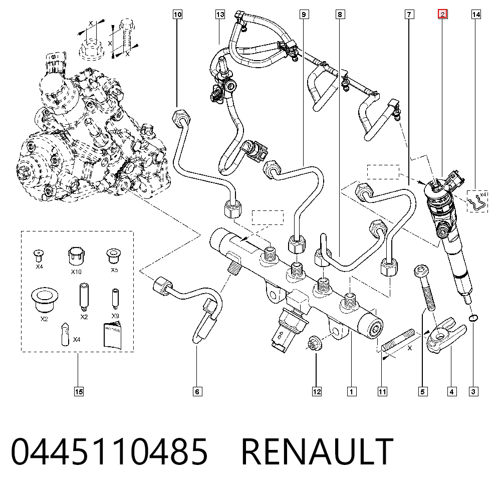 Форсунка инжектора Renault Kangoo II фургон (FW0) (2008 - 2021) цена, от 101.47 USD