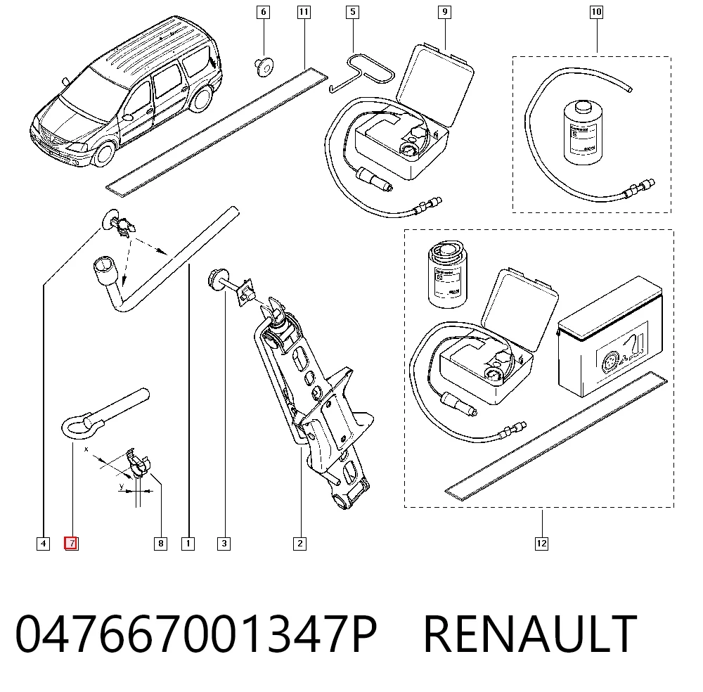 Крюк буксирный передний на Dacia Logan I  MCV KS