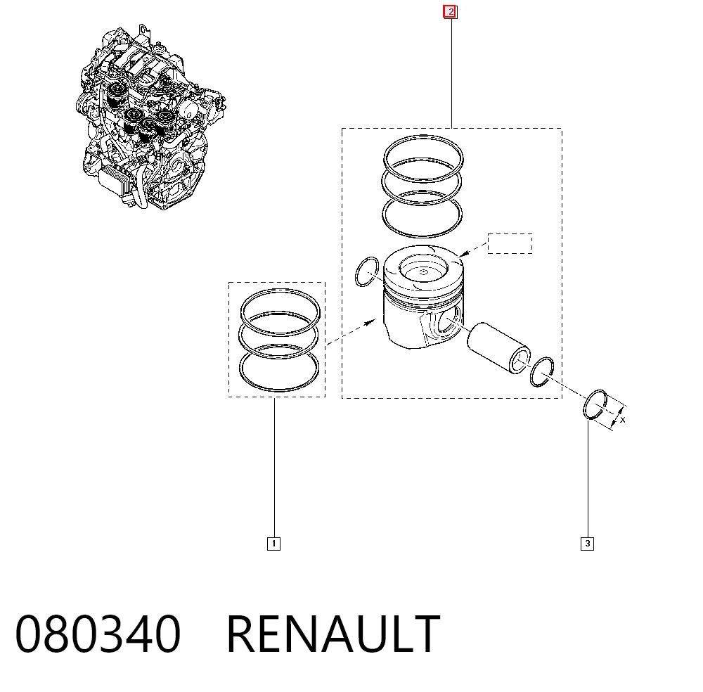 Купить 95517816 Opel Поршень на 1 цилиндр