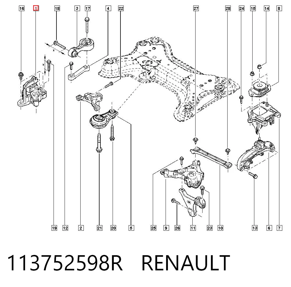 Подушка двигателя Renault Trafic III фургон (2014 - 2026) цена, от 84.98 USD