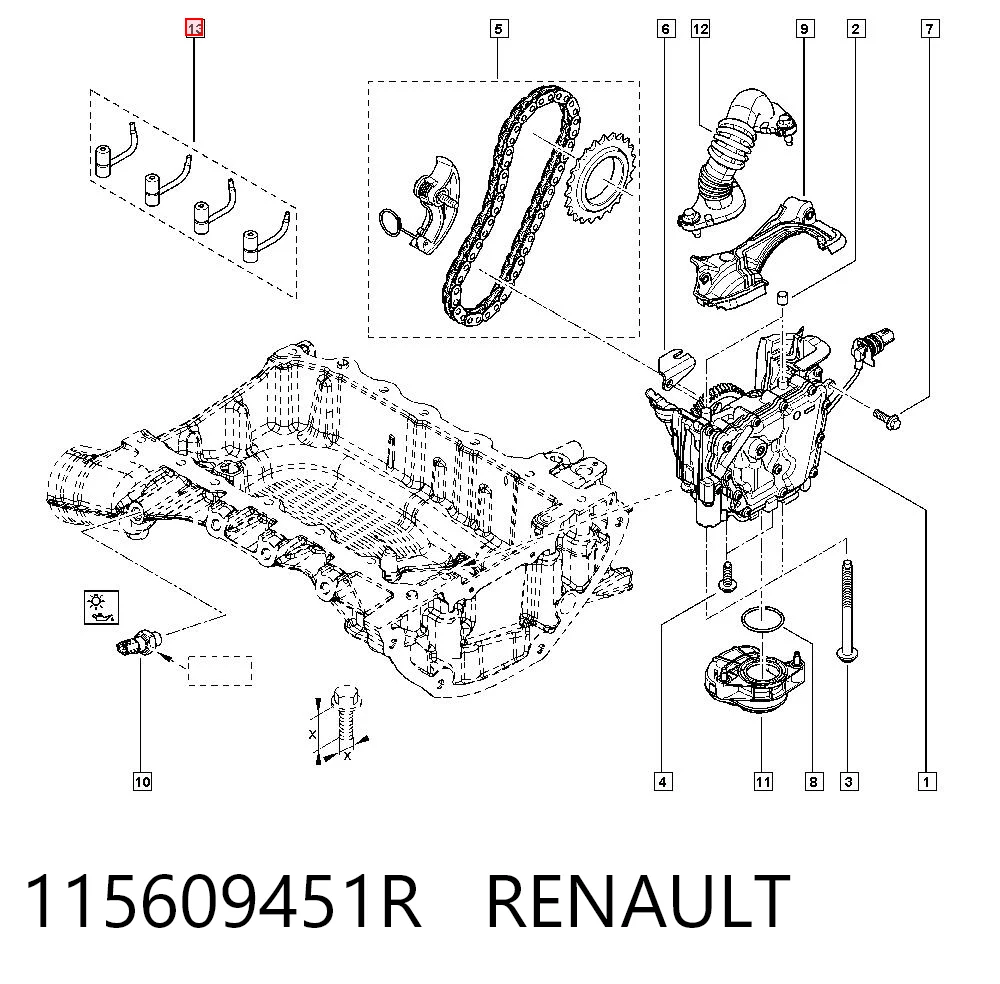 115609451R Renault (RVI) Форсунка масляная