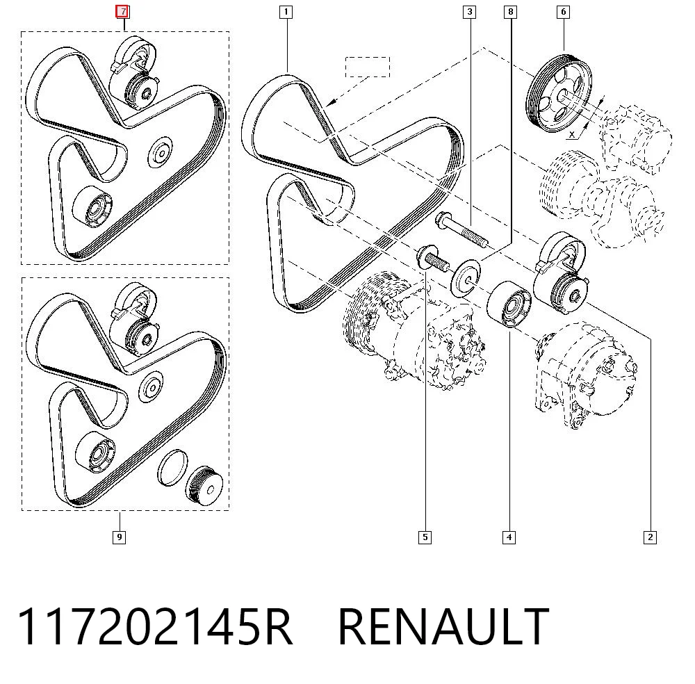 117202145R Renault (RVI) Ремень приводной, комплект