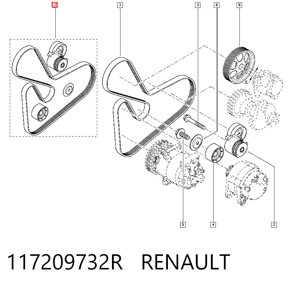 117209732R Renault (RVI) Ремень приводной, комплект