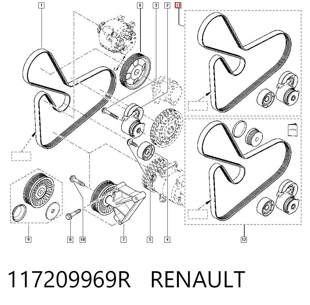 117209969R Renault (RVI) Ремень приводной, комплект