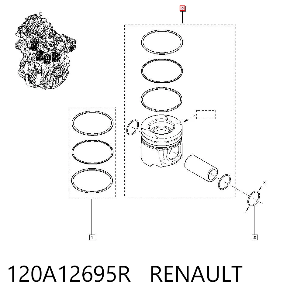 Поршень на 1 цилиндр 021PI00129000 Mahle Original