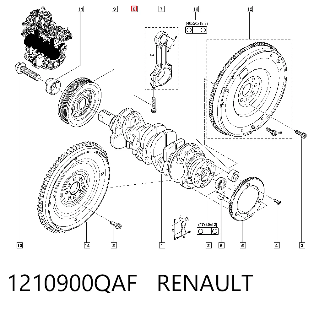 Болт шатуна 7700105835 Suzuki