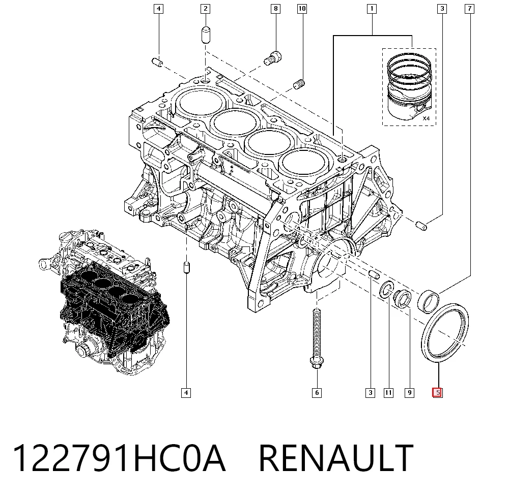 Сальник коленвала двигателя, задний на Nissan Qashqai +2 I J10