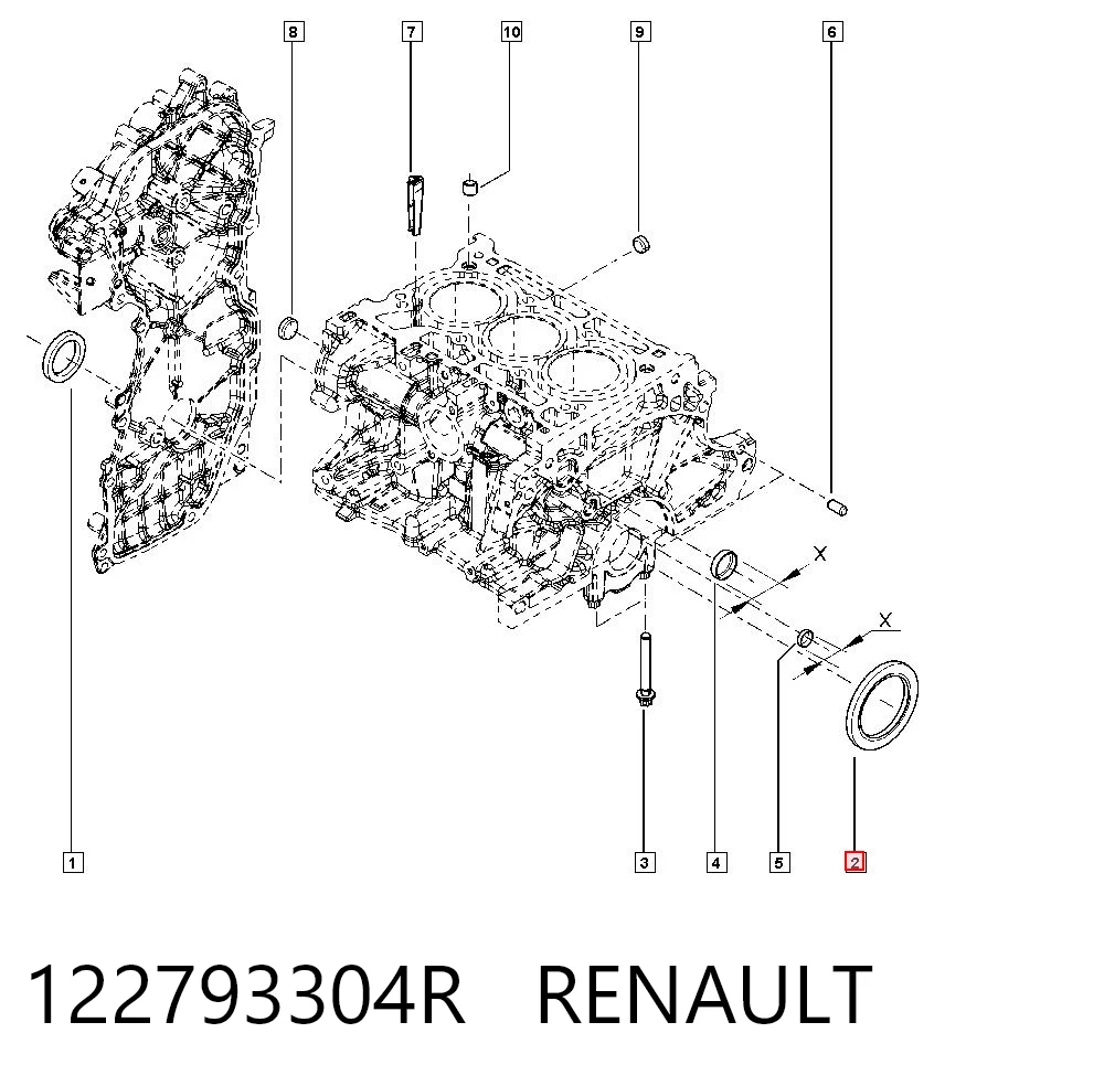 Сальник коленвала двигателя, задний на Nissan Qashqai II J11