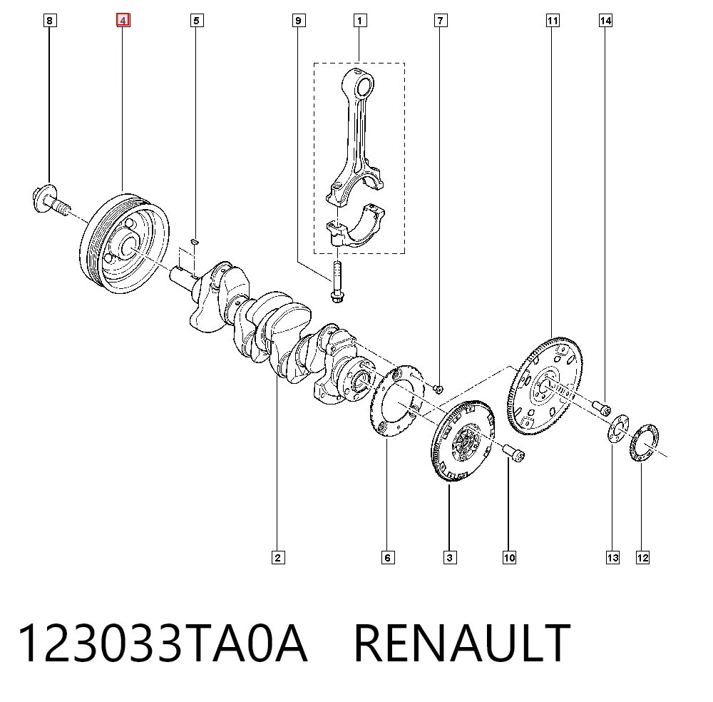  Шкив коленвала Nissan Rogue 