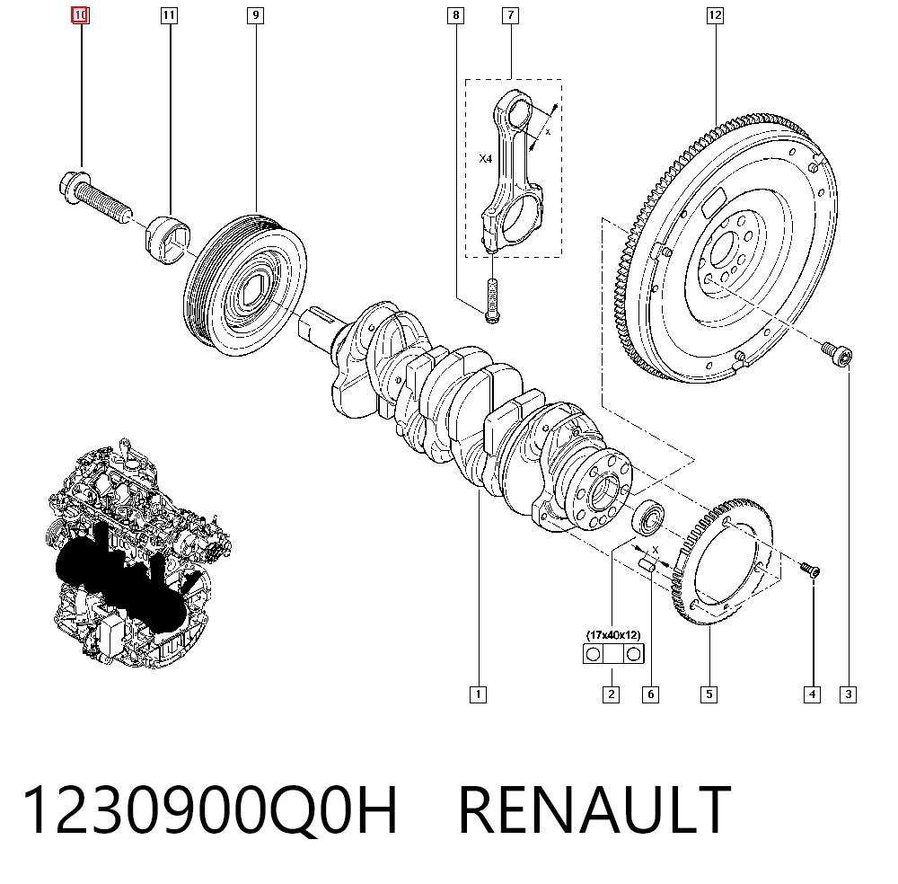 Болт шкива коленвала Peugeot/Citroen 95518168