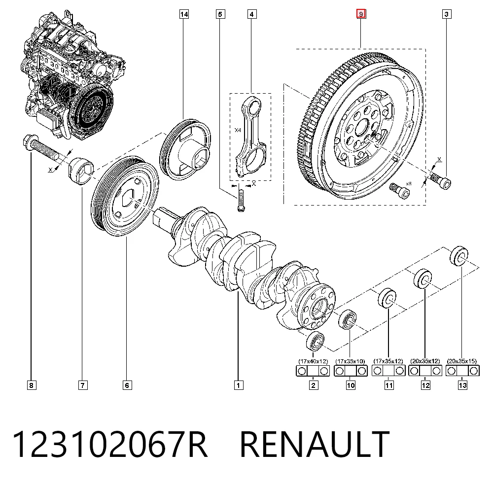 Маховик двигателя Nissan Qashqai II внедорожник (J11) (2013 - 2021) цена, от 450.28 USD