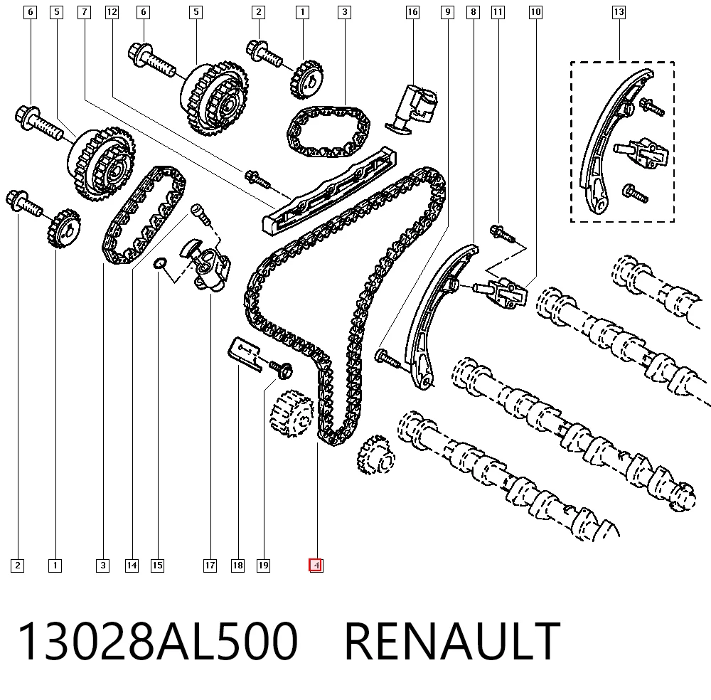 Цепь привода распредвала SAT ST13028AC700 цена, от 75.93 USD