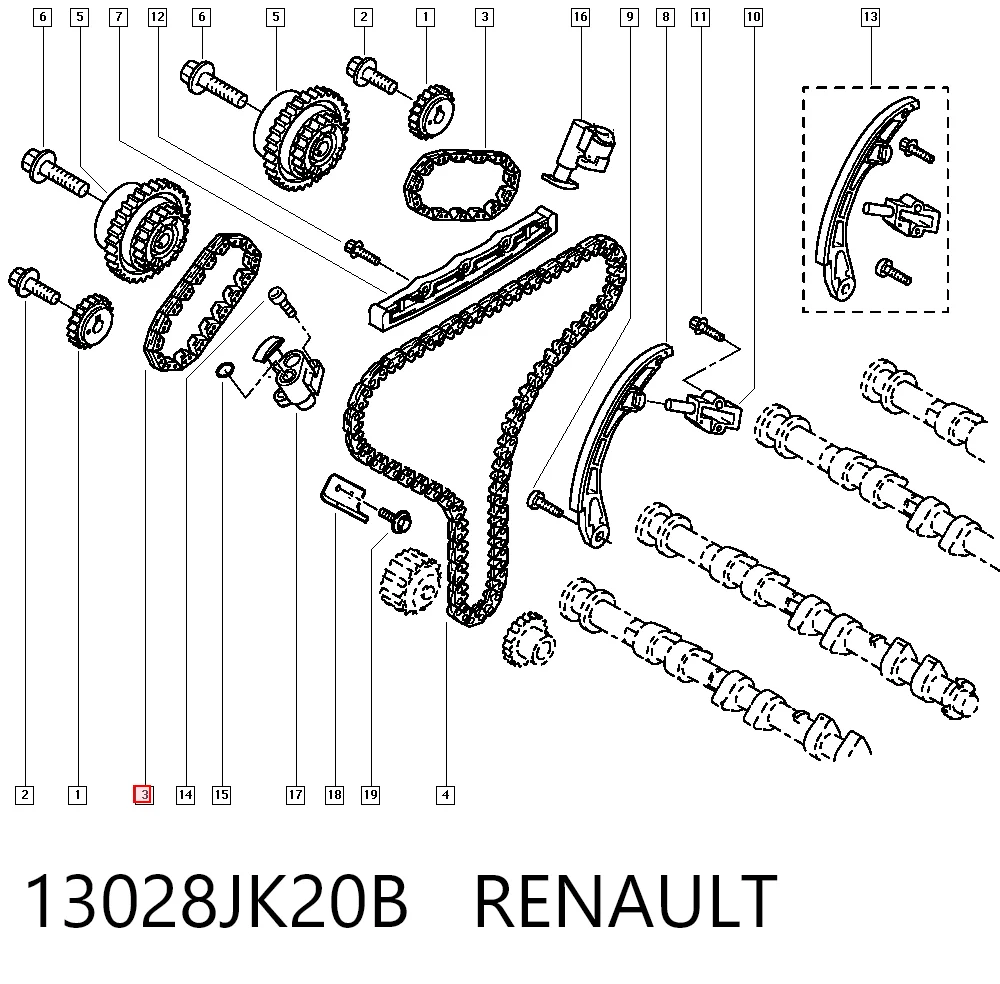 NIZ13028JK20B Zuiko Цепь ГРМ верхняя