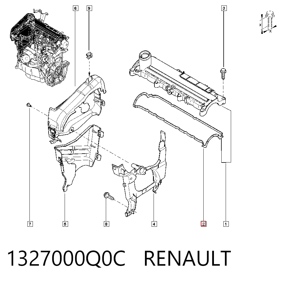 Прокладка крышки двигателя Dacia Duster внедорожник (HS) (2010 - 2018) цена, от 25.51 USD