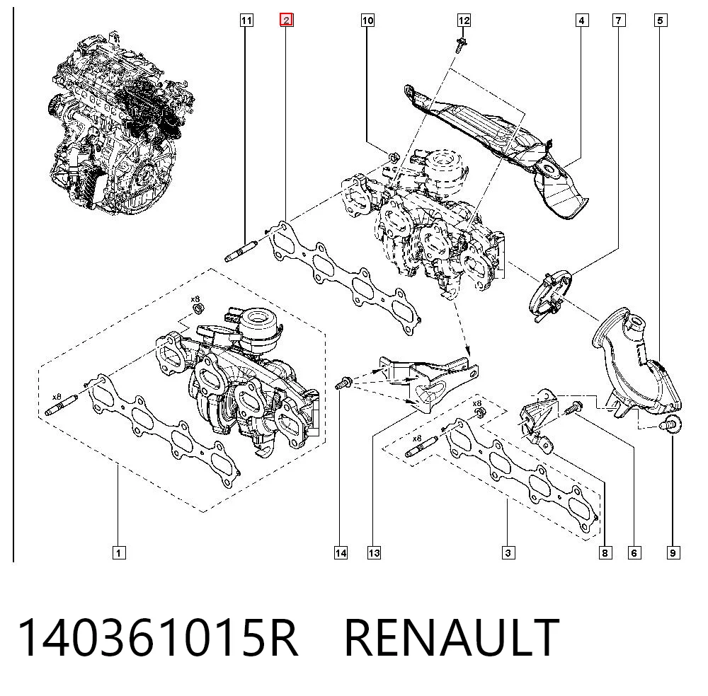 Прокладка коллектора выпуск на Renault Master III FV