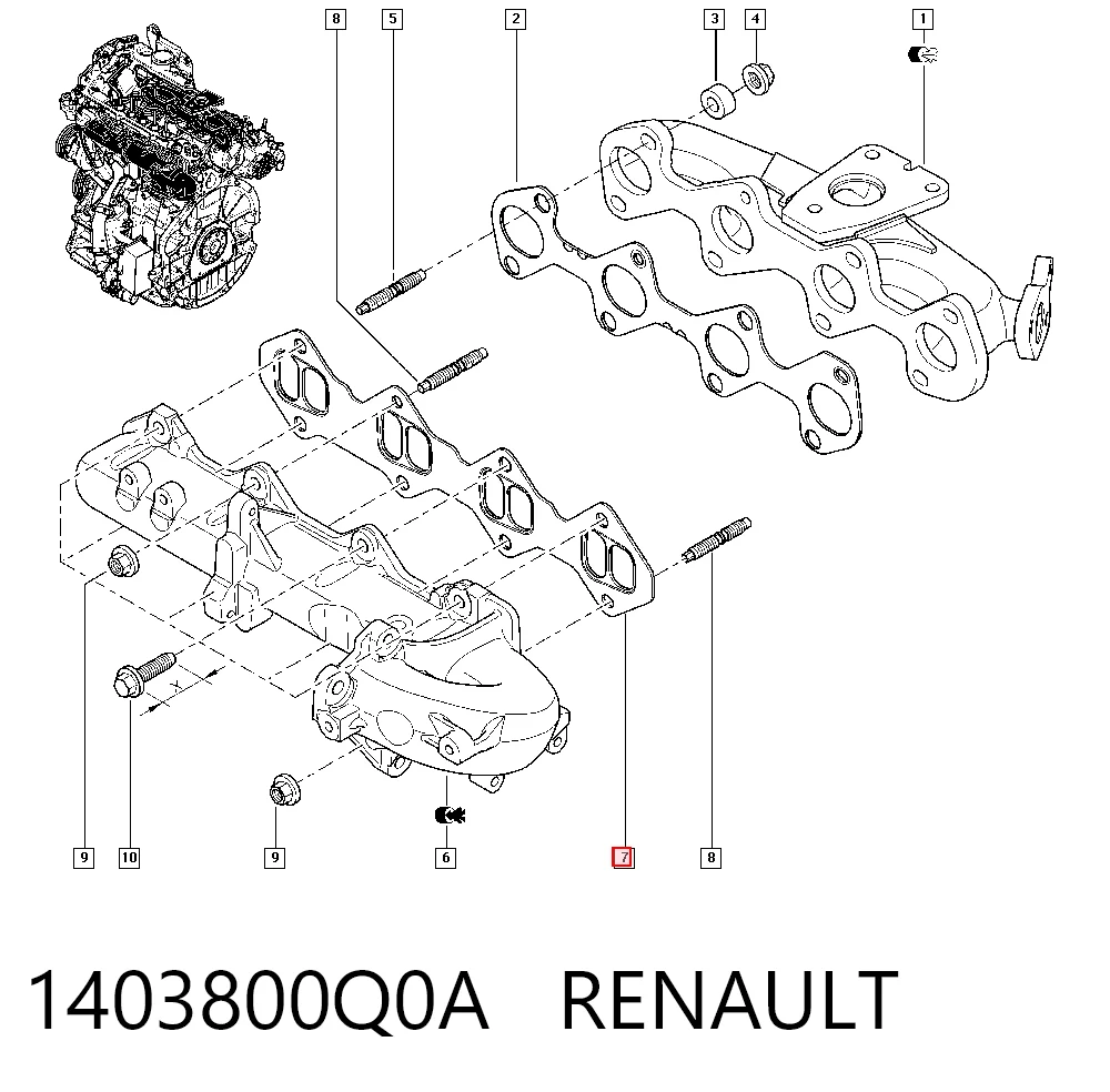  Прокладка впускного коллектора Renault Master 3