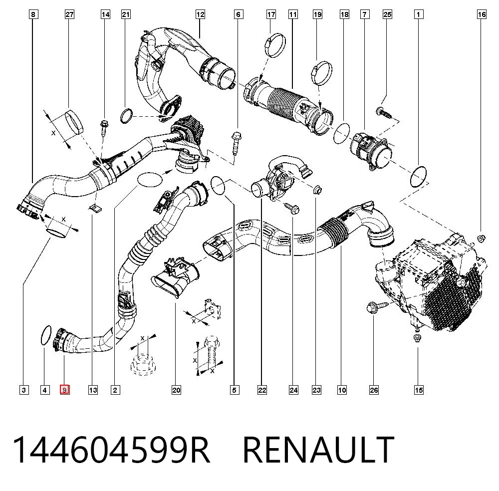 144604599R Renault (RVI) Патрубок интеркуллера