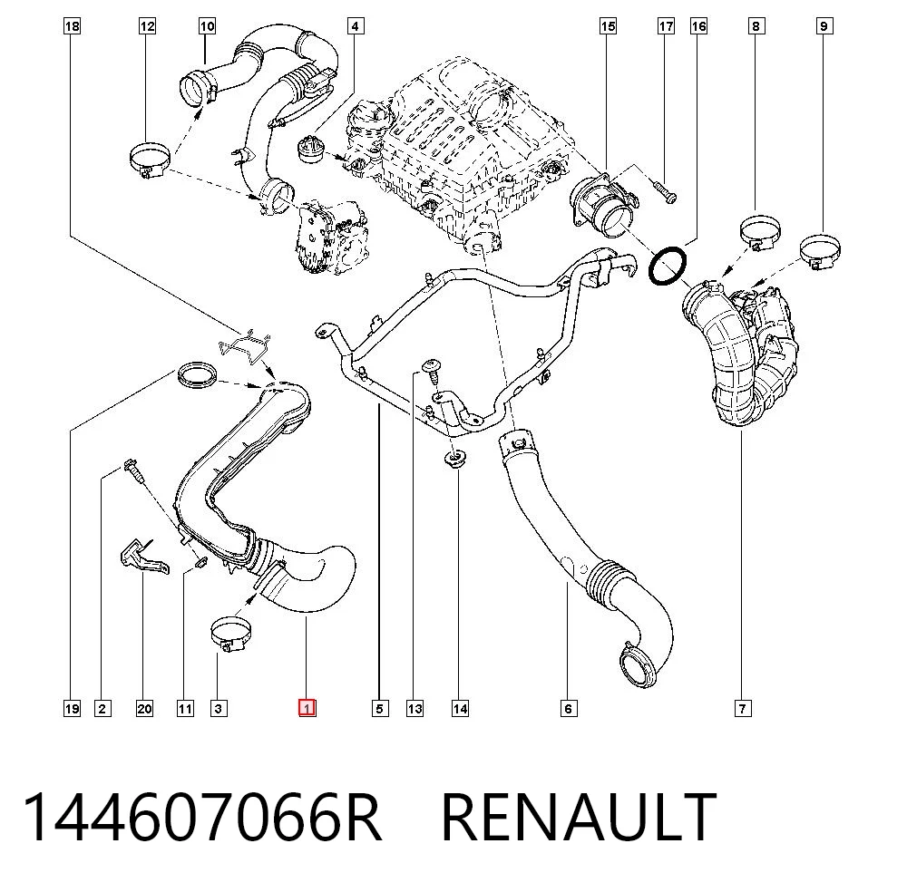 Патрубок интеркулера 93857913 General Motors