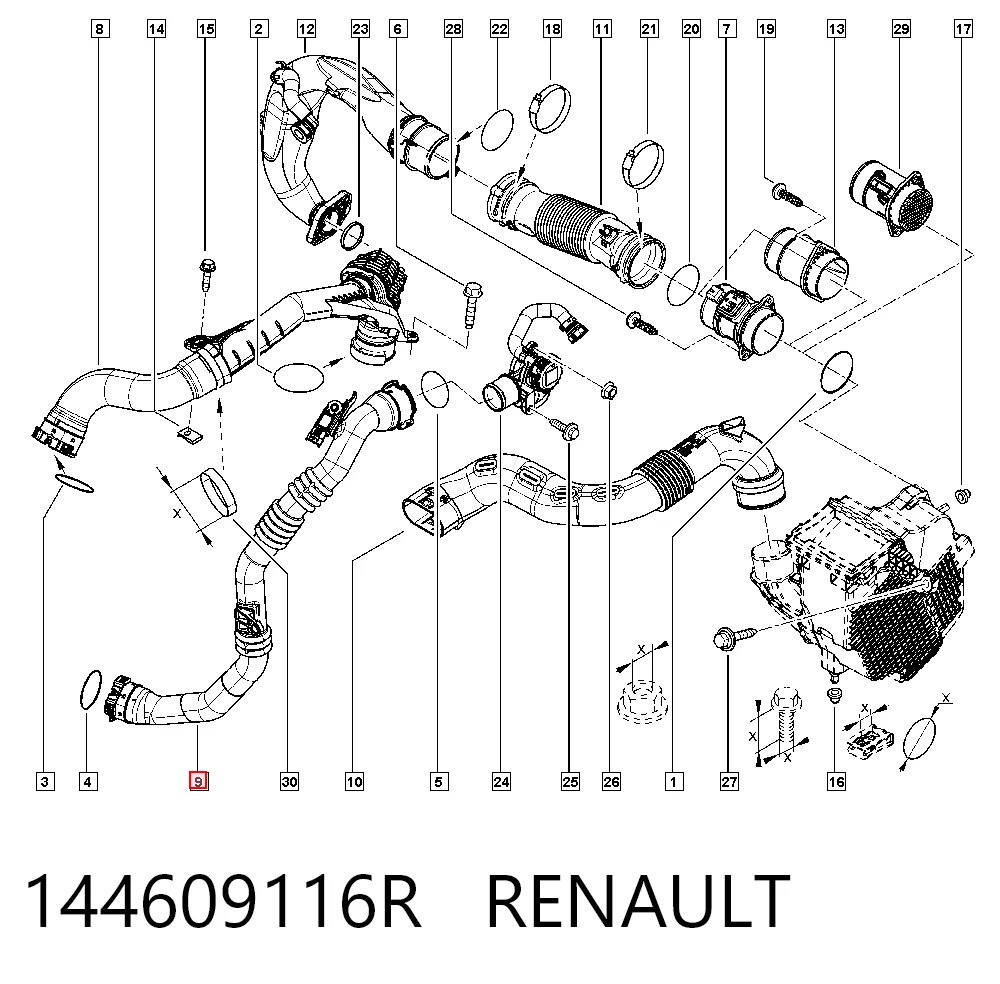 144609116R Renault (RVI) Патрубок интеркуллера
