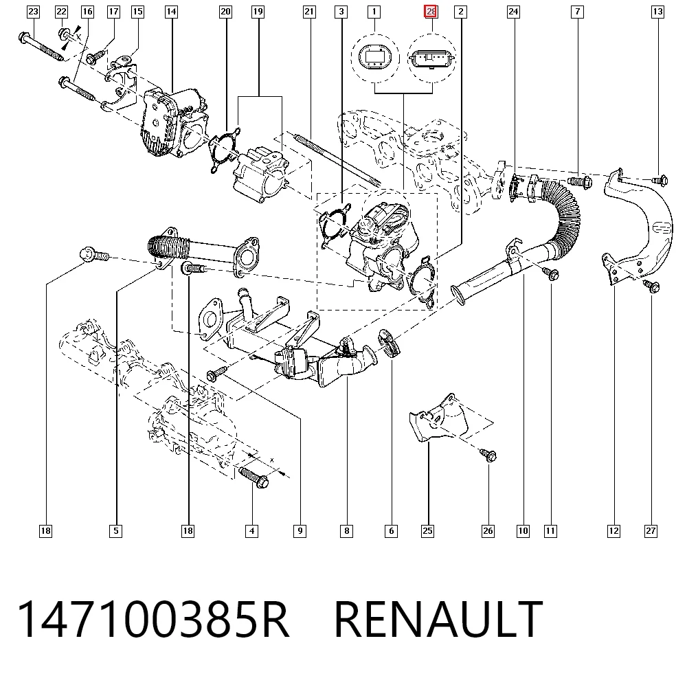 147100385R Renault (RVI) Клапан рециркуляции отработавших газов EGR